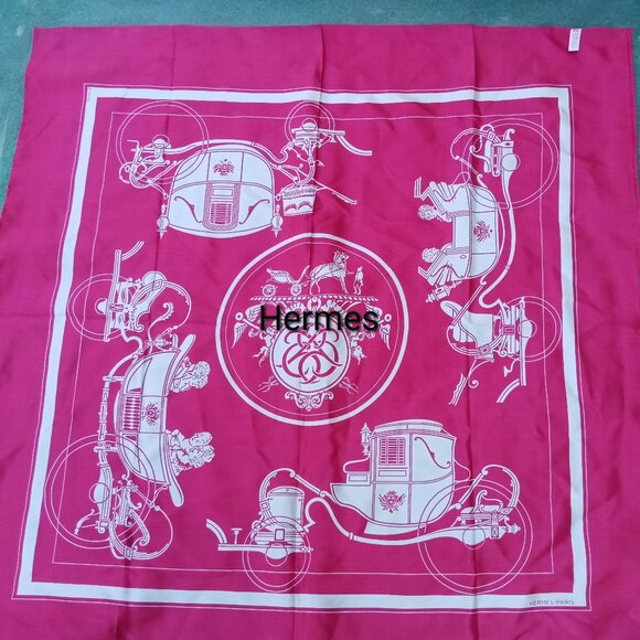 Large Vintage Hermes Silk Scarf - Picture 1 of 6